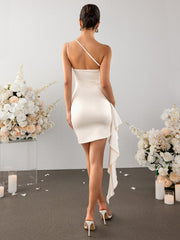 One-shoulder Sleeveless Slim Fit Sexy Dress