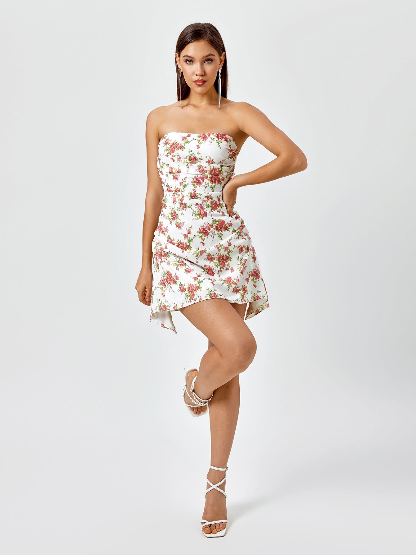 Floral Print Tube Dress