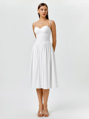 Classic Ivory A-Line Midi Dress