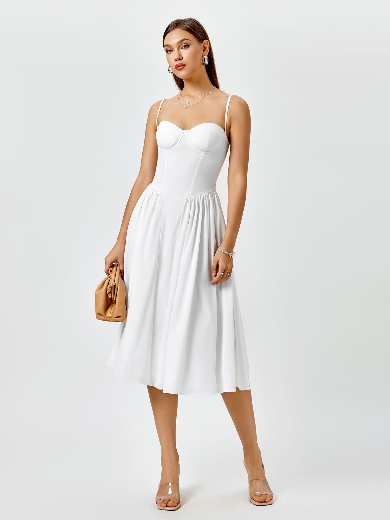 Classic Ivory A-Line Midi Dress