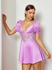 Lace Accent Skater Dress