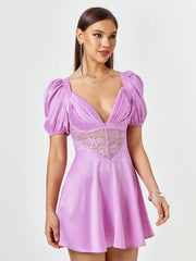 Lace Accent Skater Dress