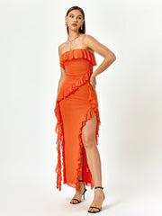Sunset Flamenco Ruffle Dress