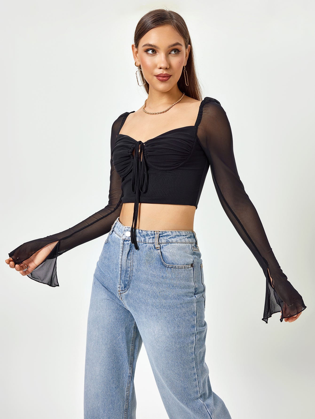 Sheer Elegance Cropped Top