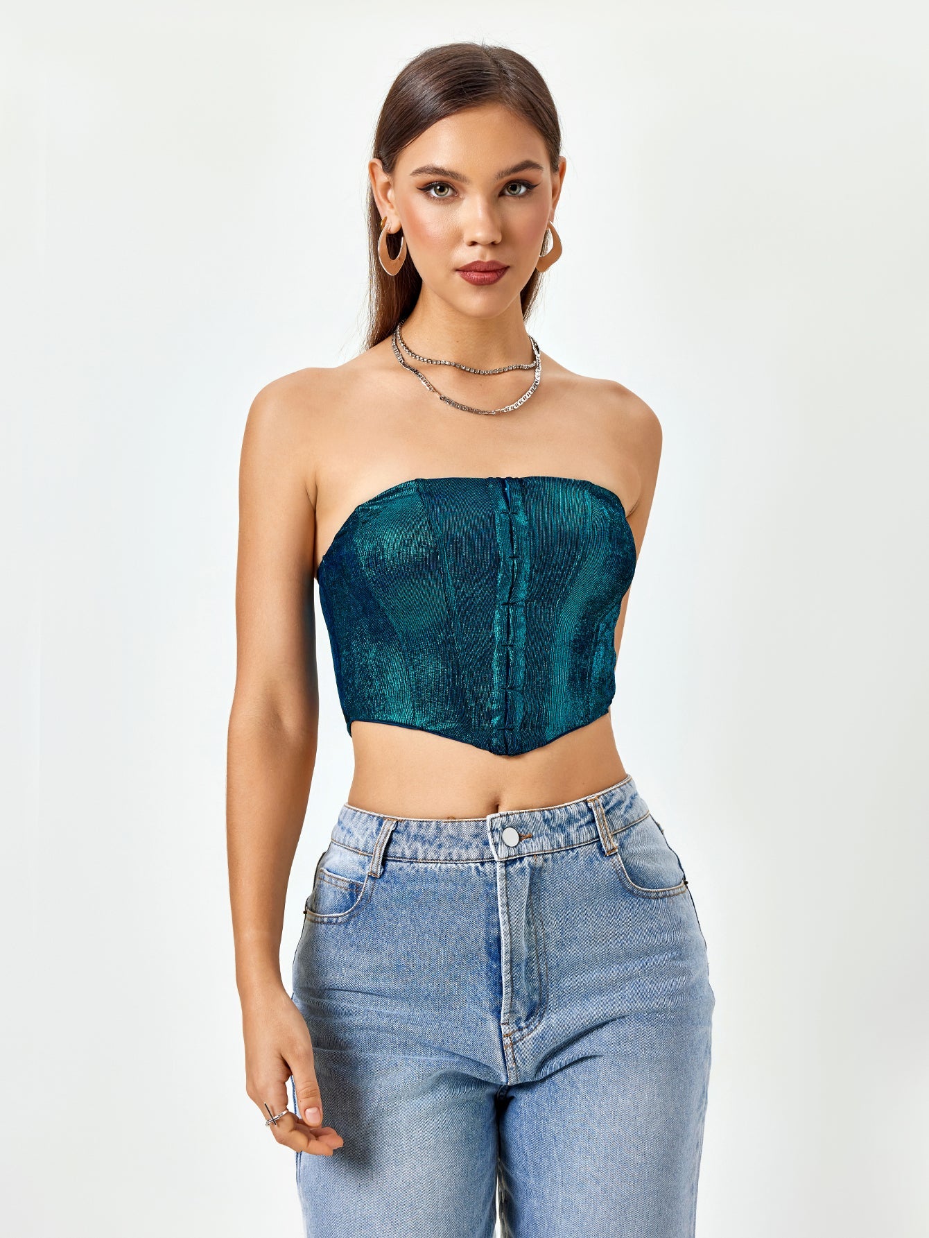 Enchanted Teal Knit Corset Top