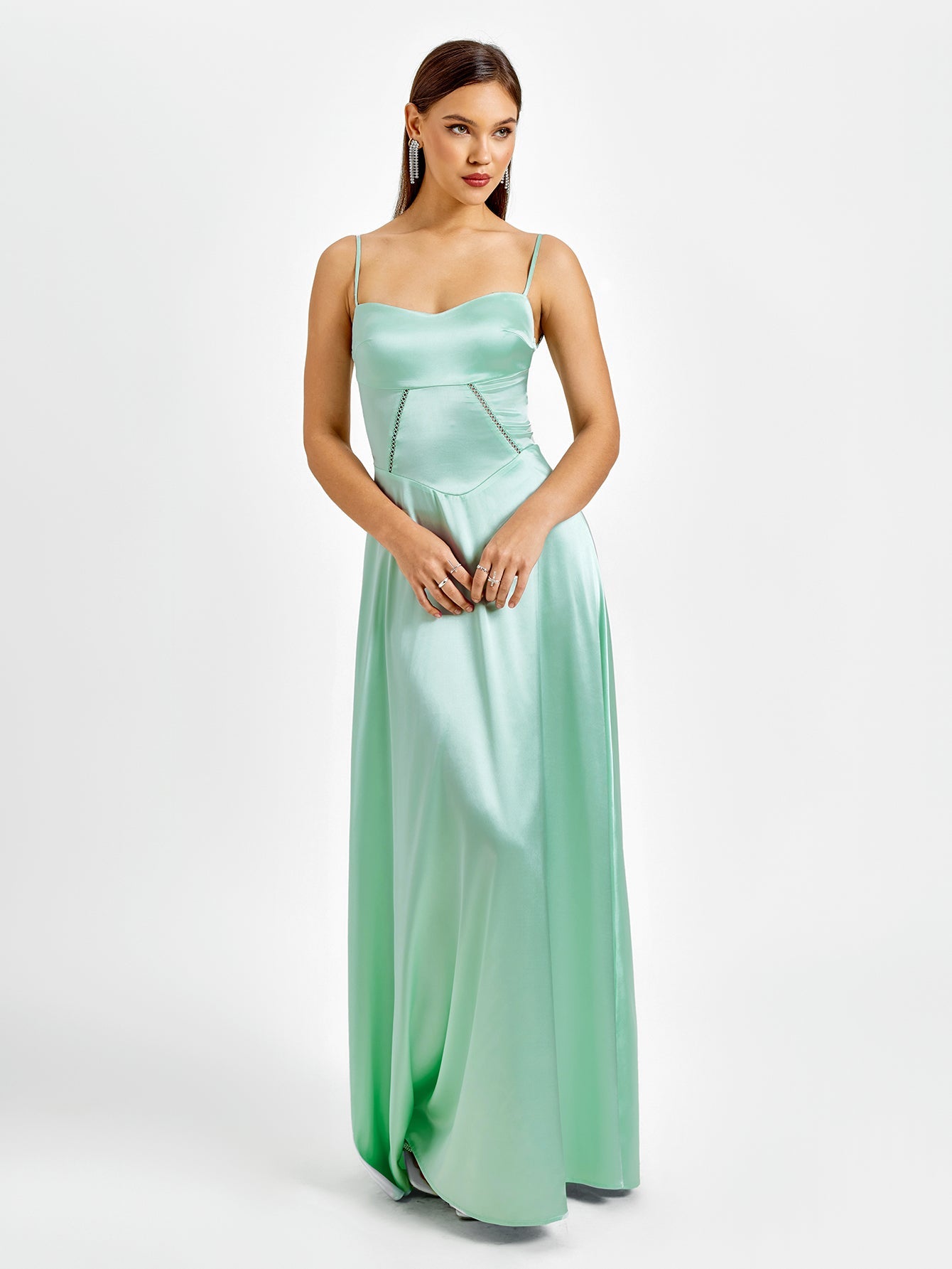 A-Line Satin Gown Dress