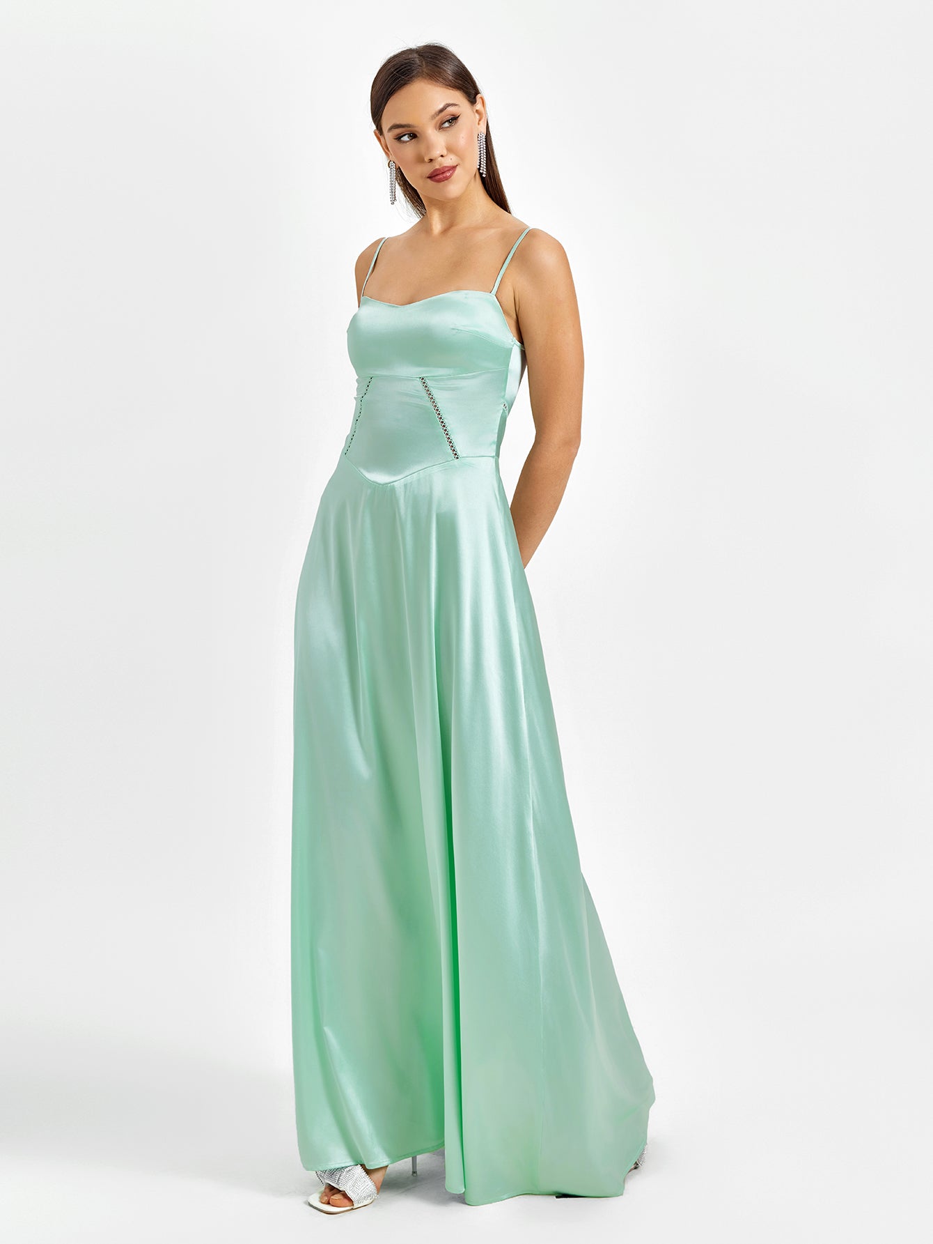 A-Line Satin Gown Dress