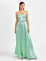 A-Line Satin Gown Dress