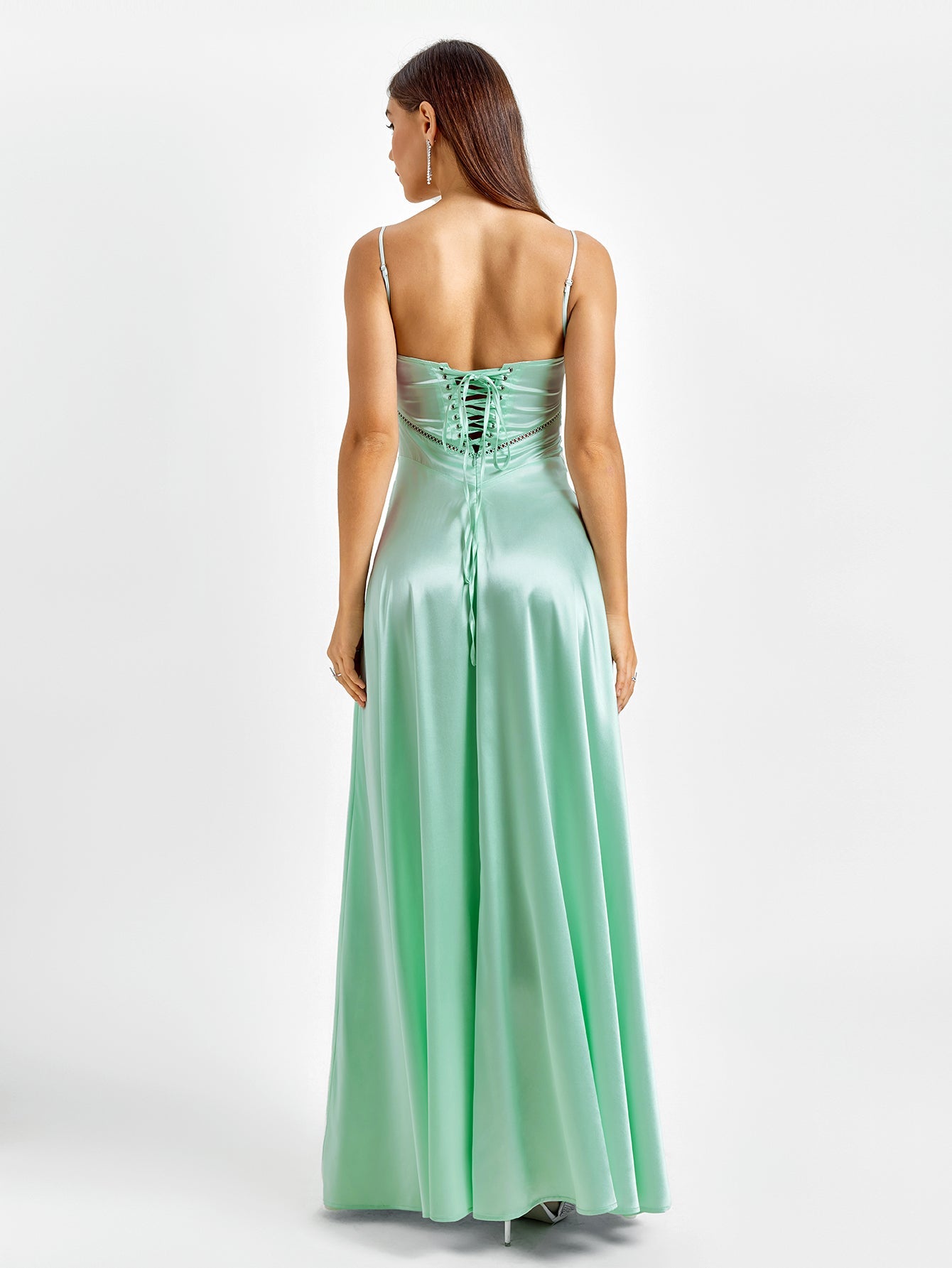 A-Line Satin Gown Dress