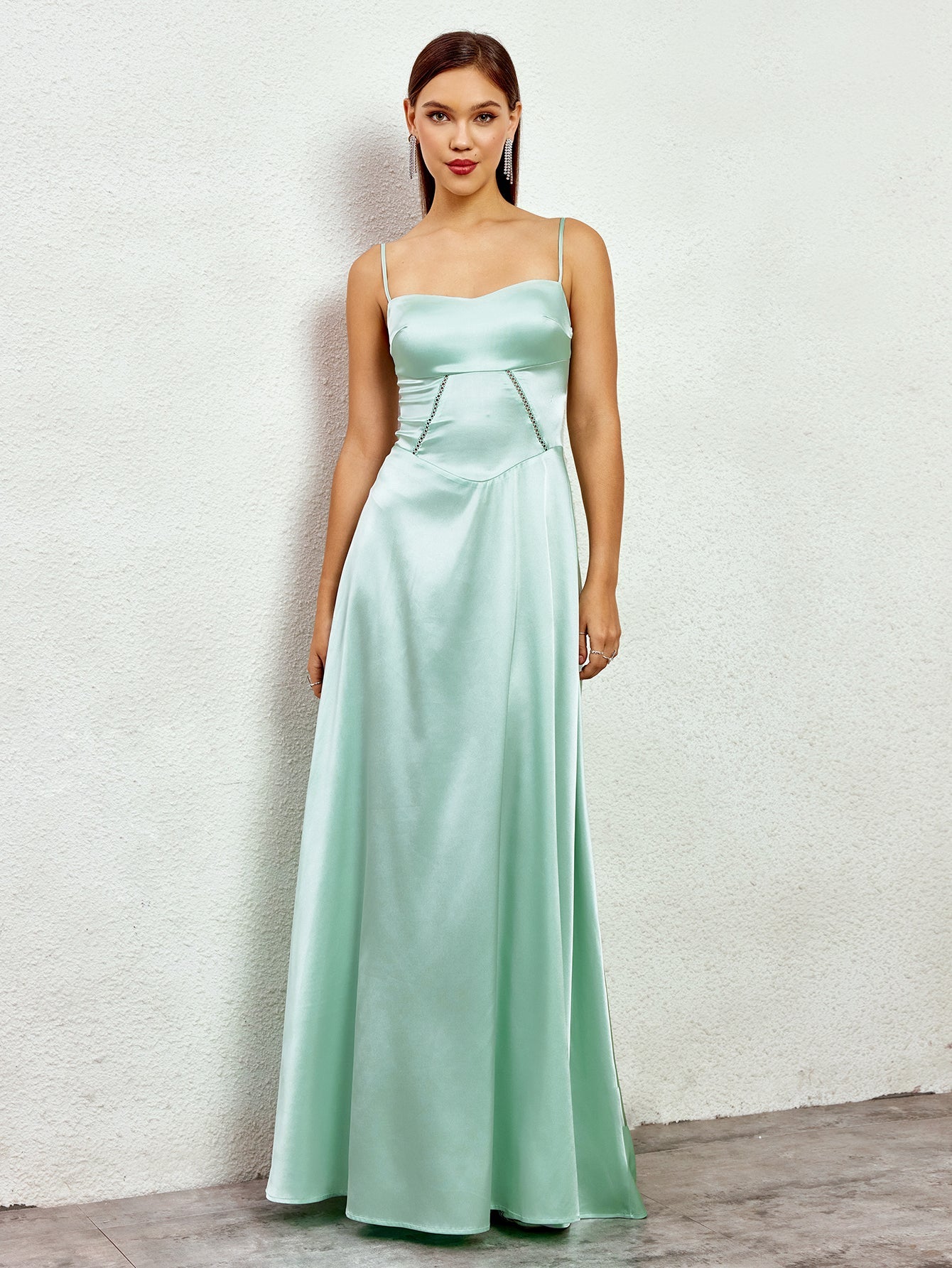 A-Line Satin Gown Dress