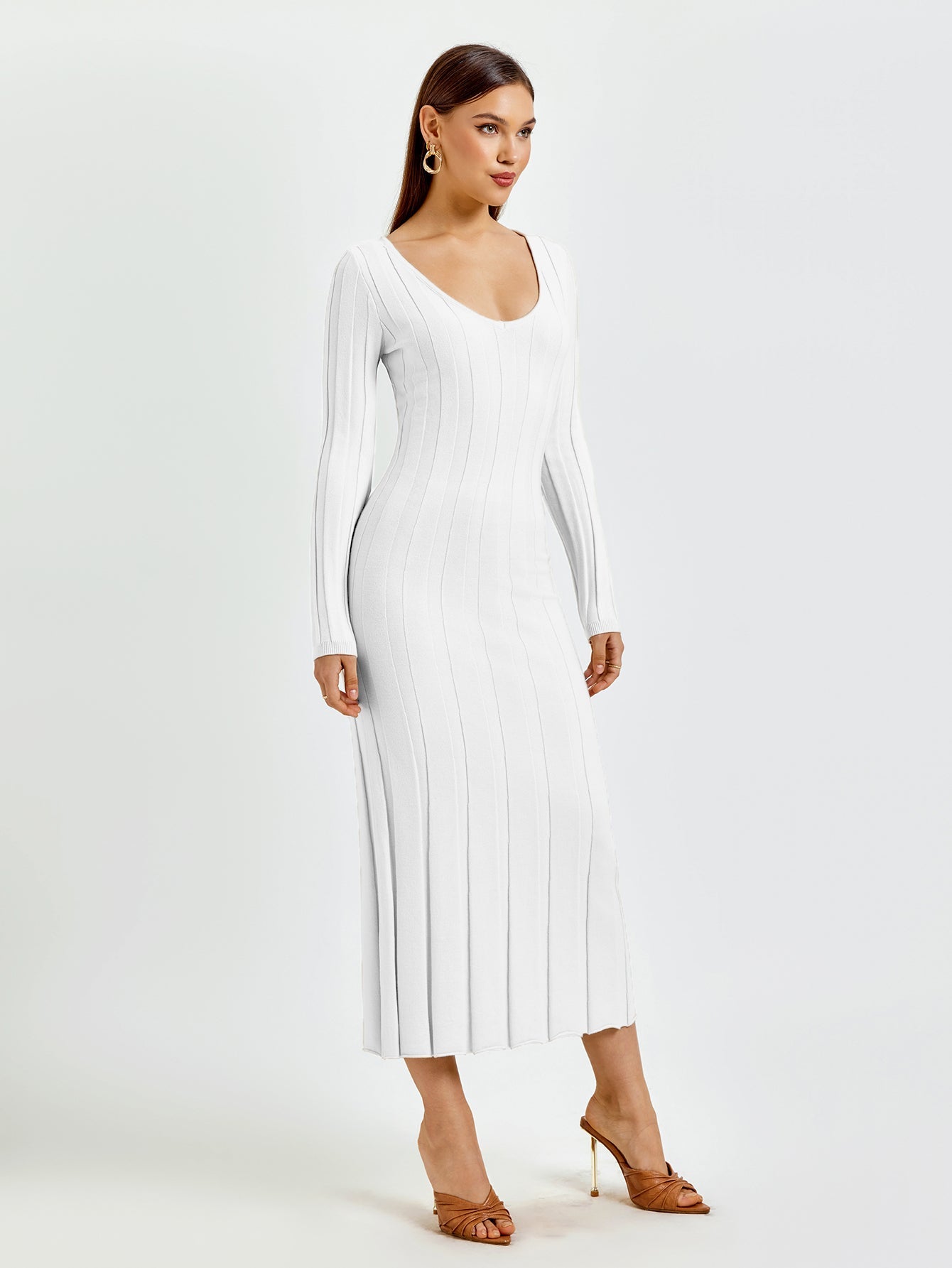Ribbed Knit Midi Dress