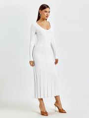 Ribbed Knit Midi Dress