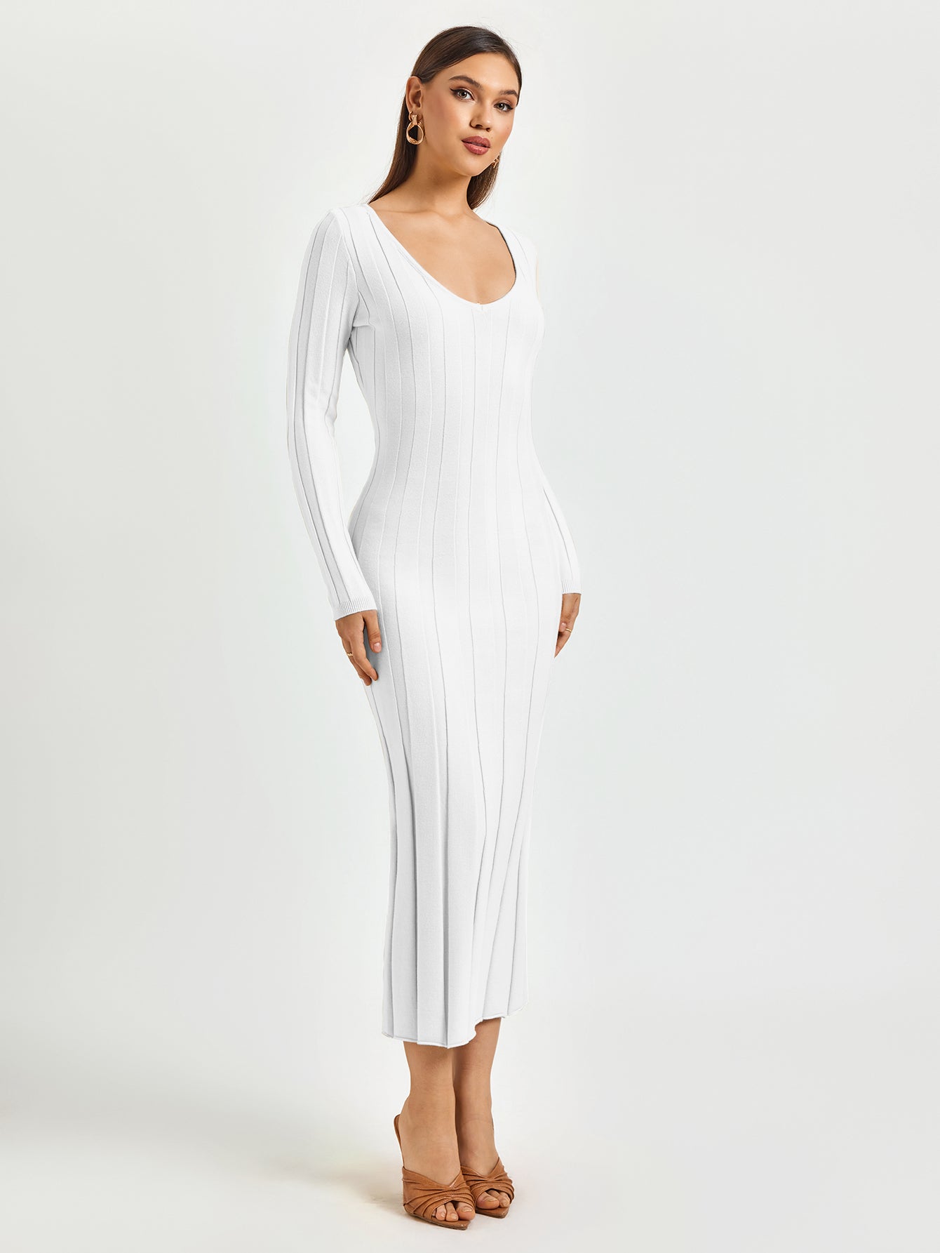 Ribbed Knit Midi Dress