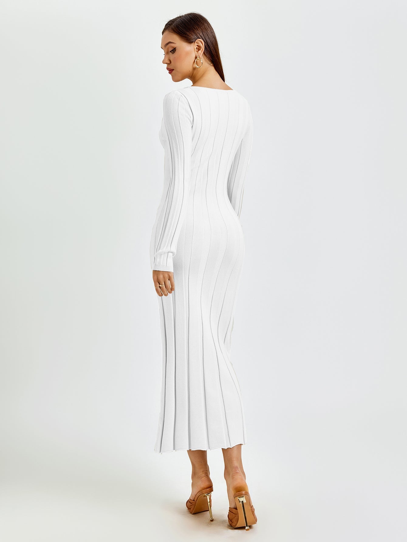 Ribbed Knit Midi Dress