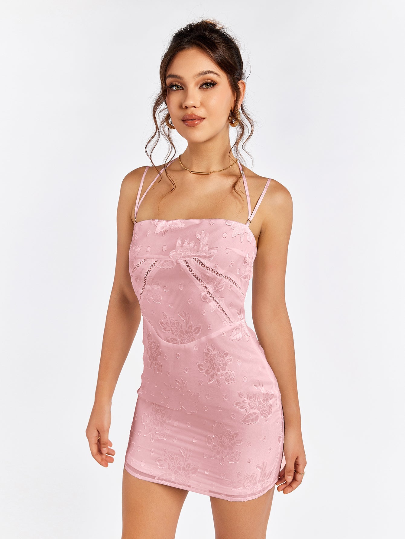 Embroidered Mini Dress