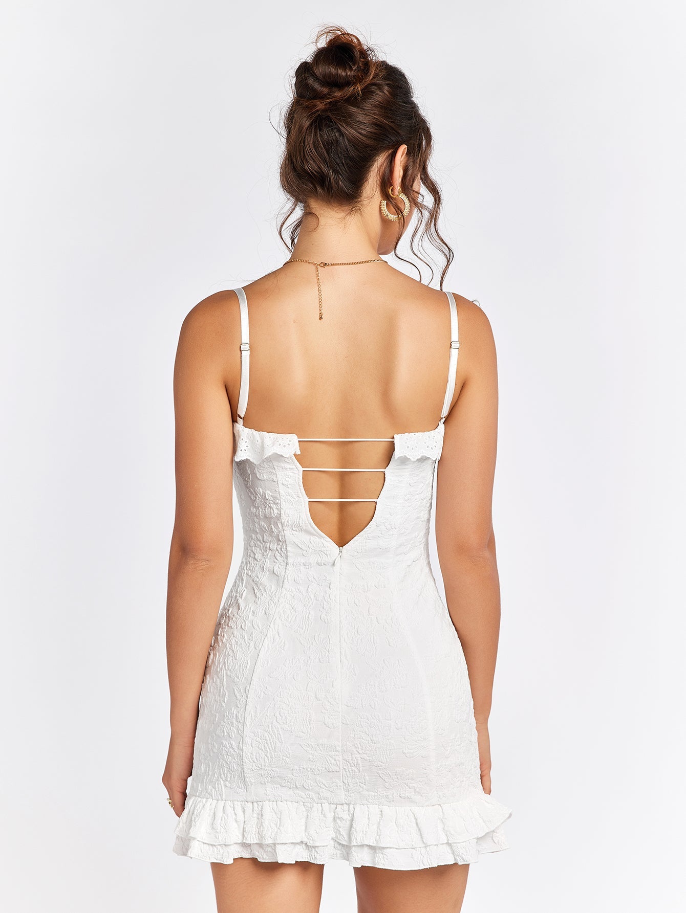 Textured Ruffle Mini Dress