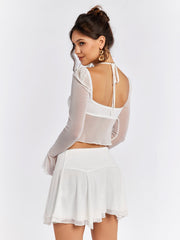 Sheer Sleeve Dress Set