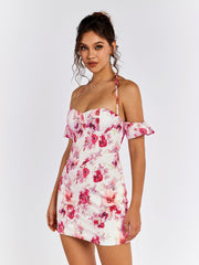Off-Shoulder Floral Mini Dress