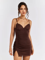 Lace-Trim Mini Dress