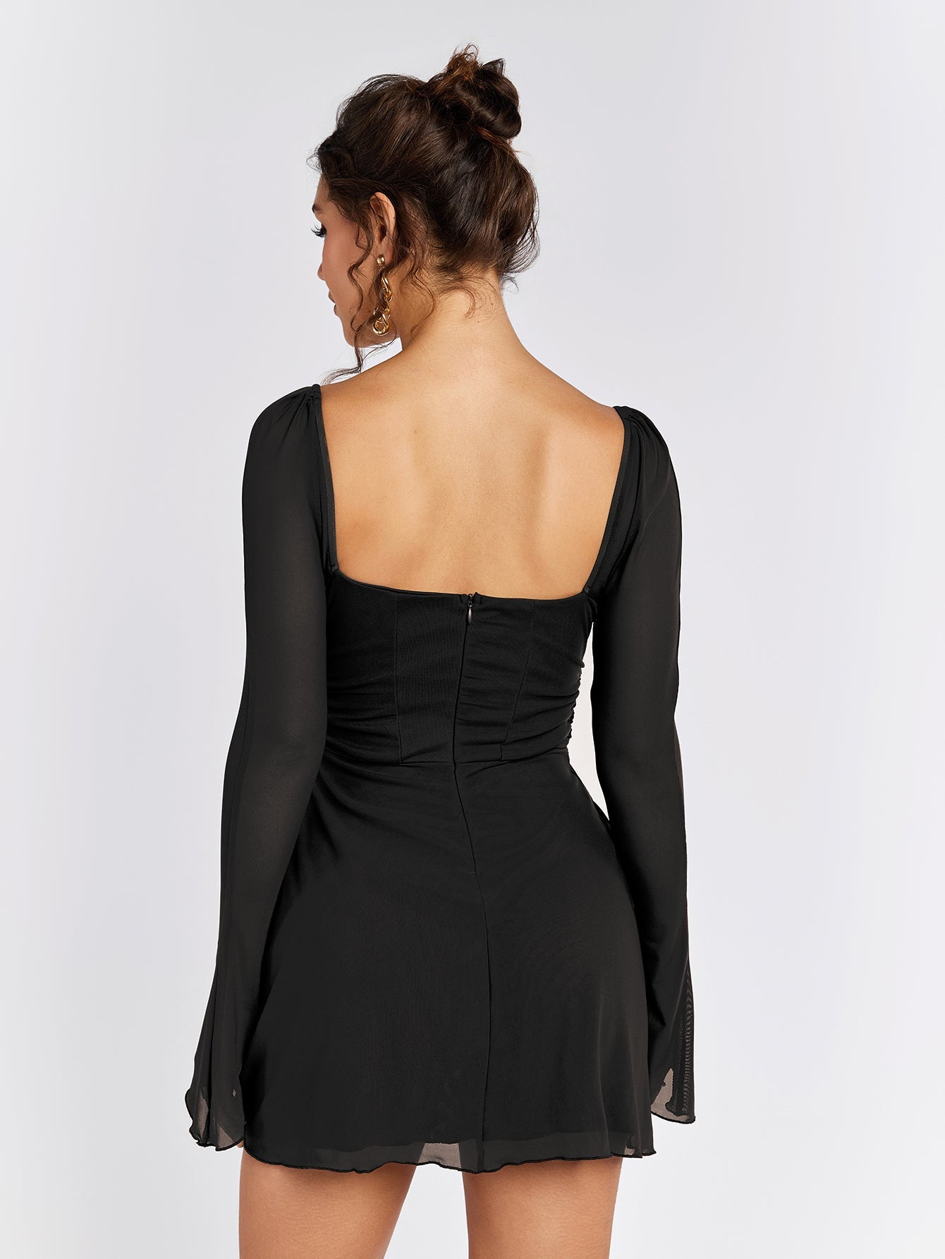 Long-Sleeve Skater Dress