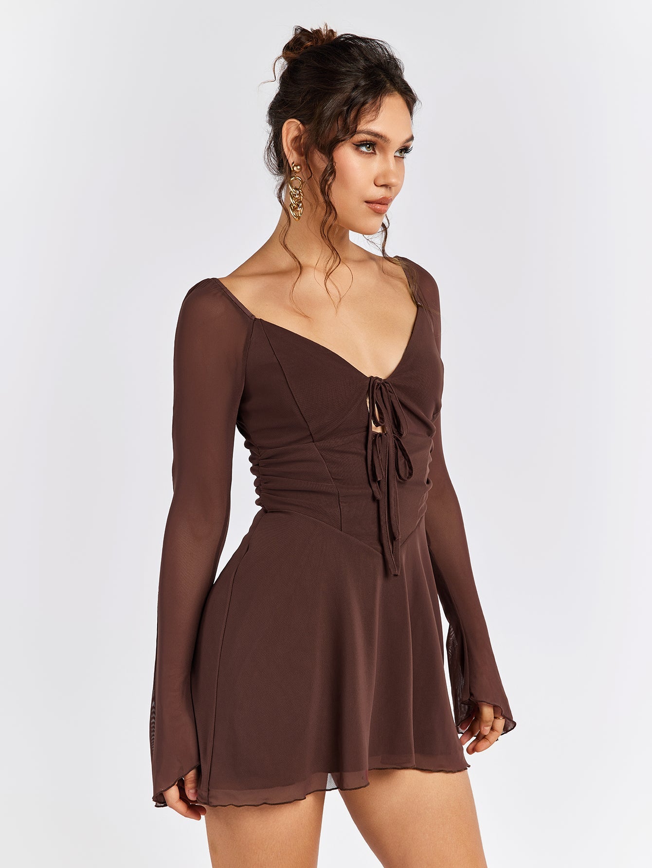 Long-Sleeve Skater Dress