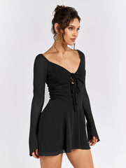 Long-Sleeve Skater Dress