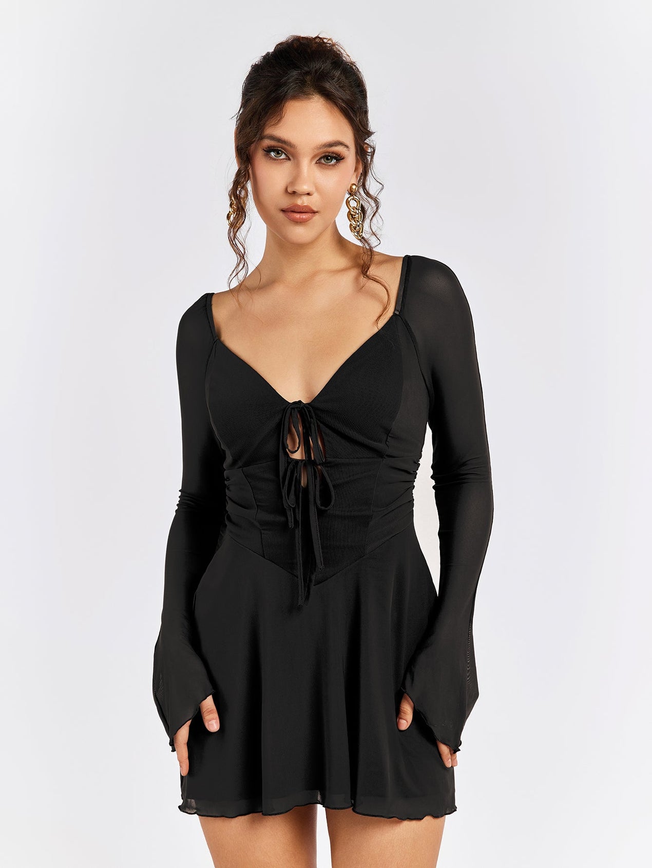 long sleeve skater dresses for women Long-Sleeve Dress – Ccpow 1950 vintage dresses Long Sleeves Quinceanera Dresses or customise with statement Taelor ID:pseudo-16273