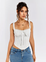 Lace-Trimmed Corset Top