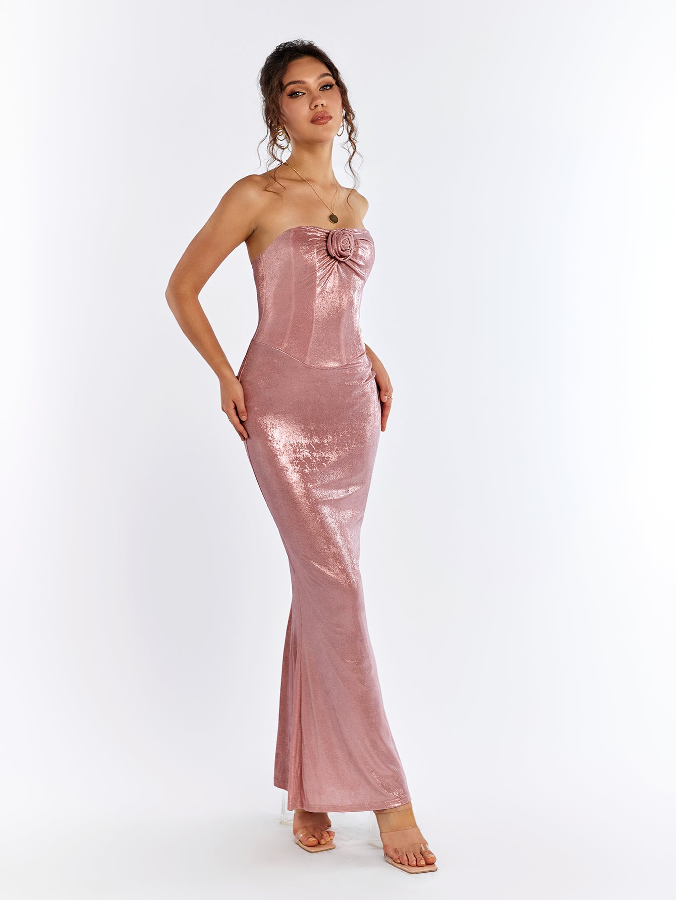 Knit Strapless Mermaid Gown Dress
