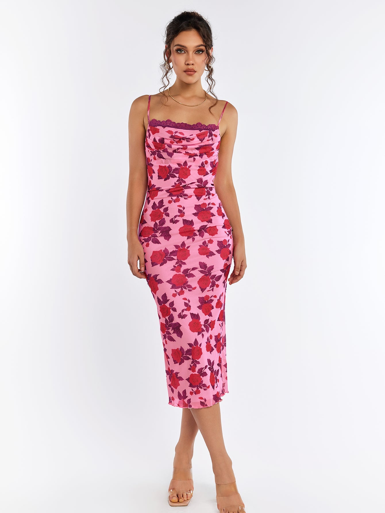 Lace-Trimmed Sheath Dress