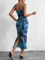 Beach Resort Mesh Print Bodycon Dress
