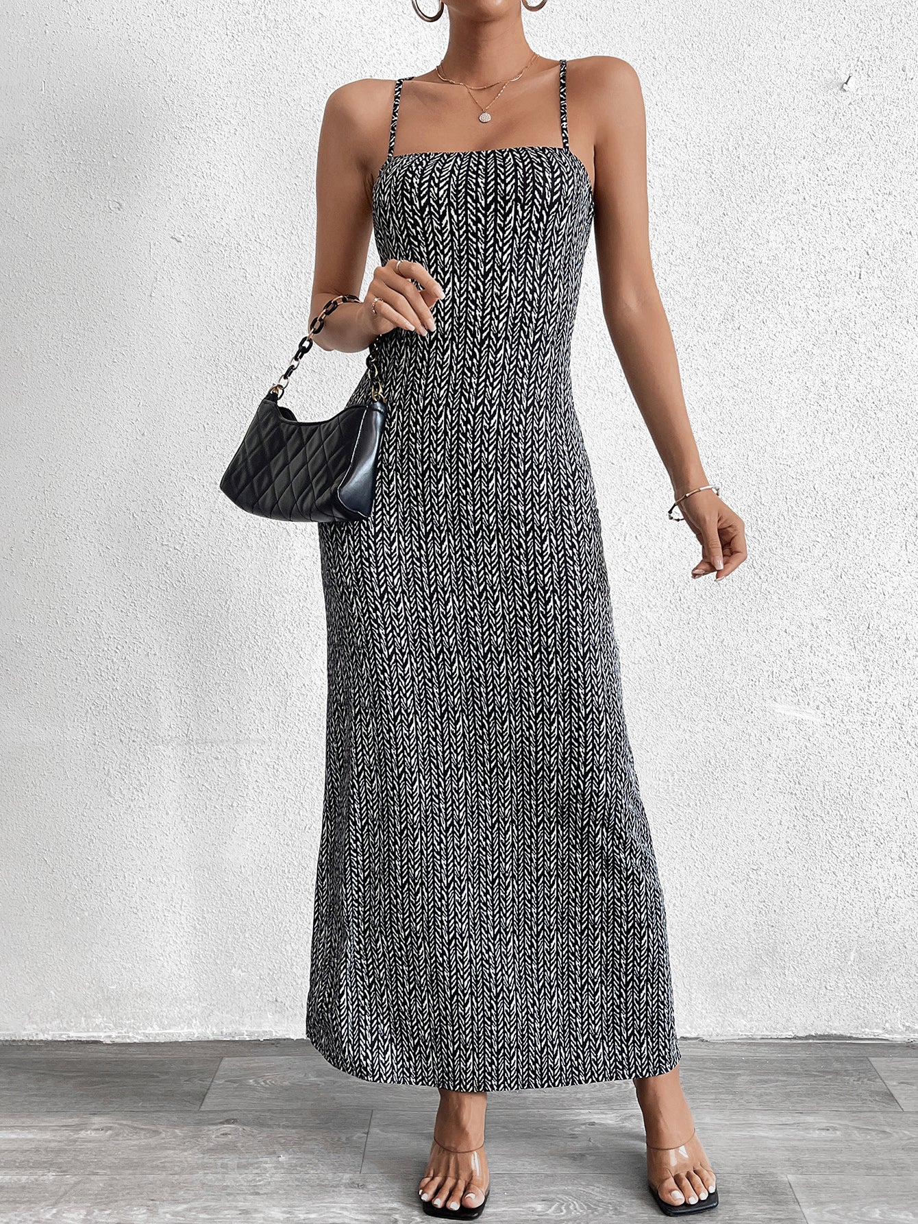 Sexy Printed Backless Maxi Dress