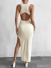 Sexy Solid Color Sleeveless Maxi Dress