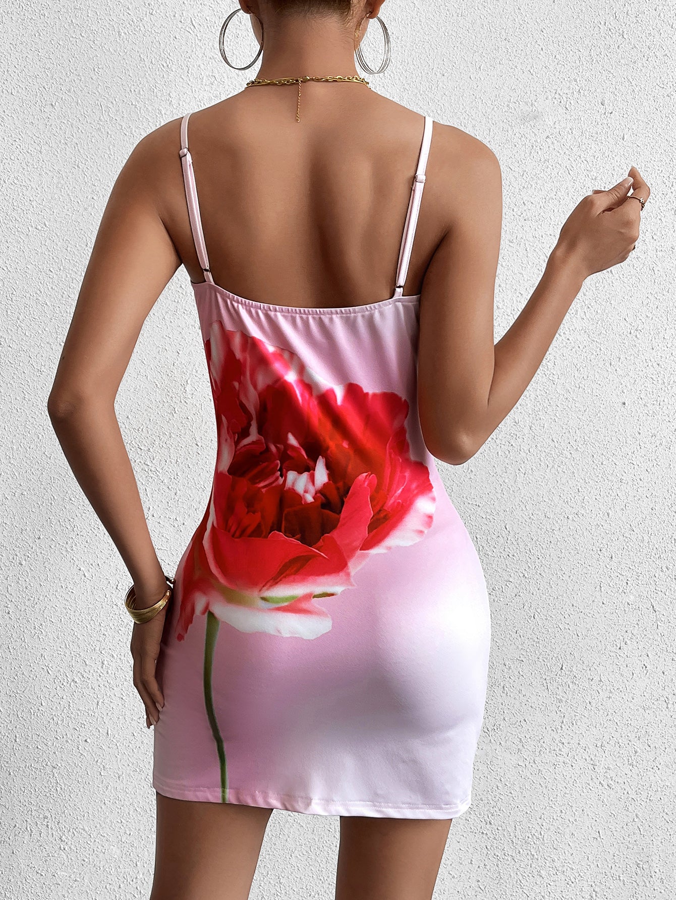 Design Sense Printed Temperament Bodycon Mini Dress
