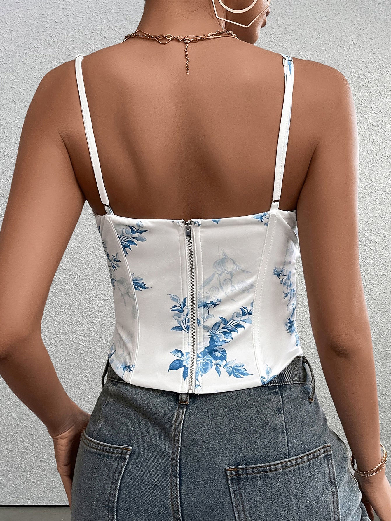 Sexy Sleeveless Print Crop Top