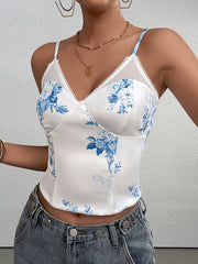 Sexy Sleeveless Print Crop Top