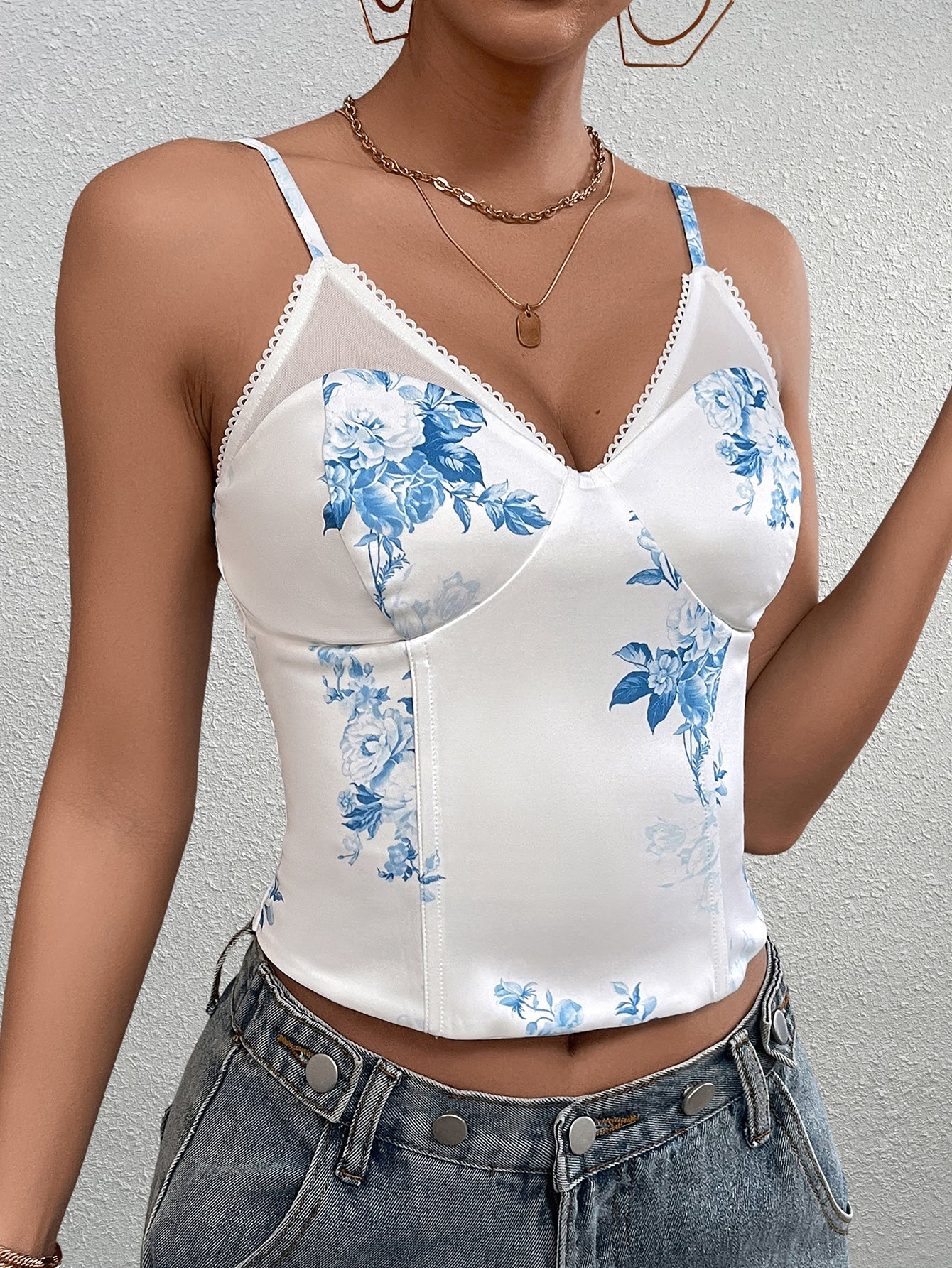 Sexy Sleeveless Print Crop Top