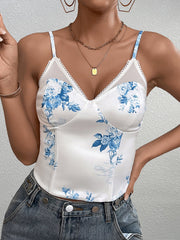 Sexy Sleeveless Print Crop Top