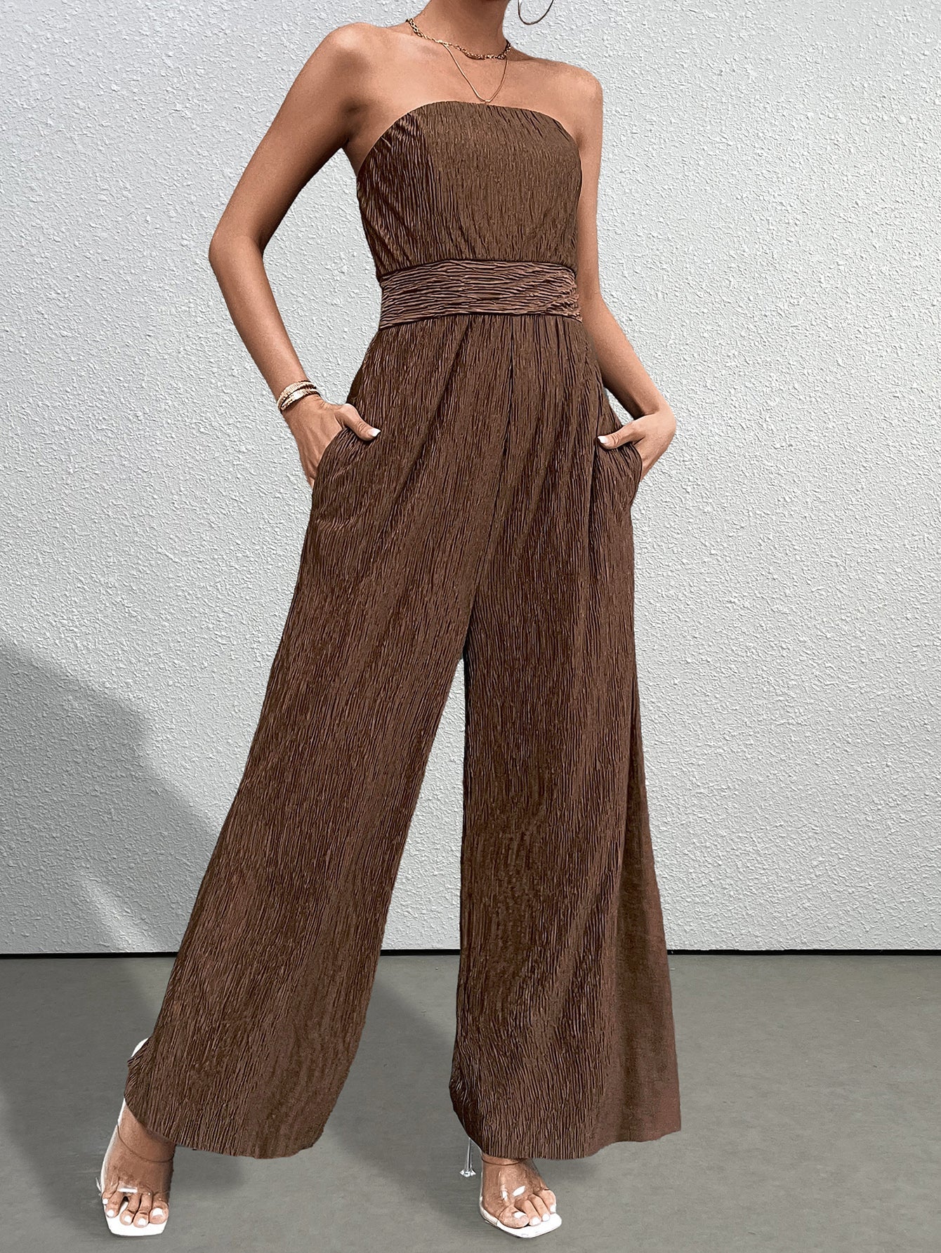 Vintage-inspired Bandeau Jumpsuit