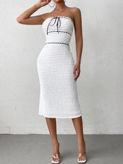 Sexy Sleeveless Backless Strapless Bodycon Midi Dress