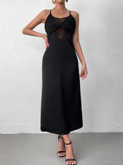 Sexy Solid Backless Cross Shoulder Strap Dress