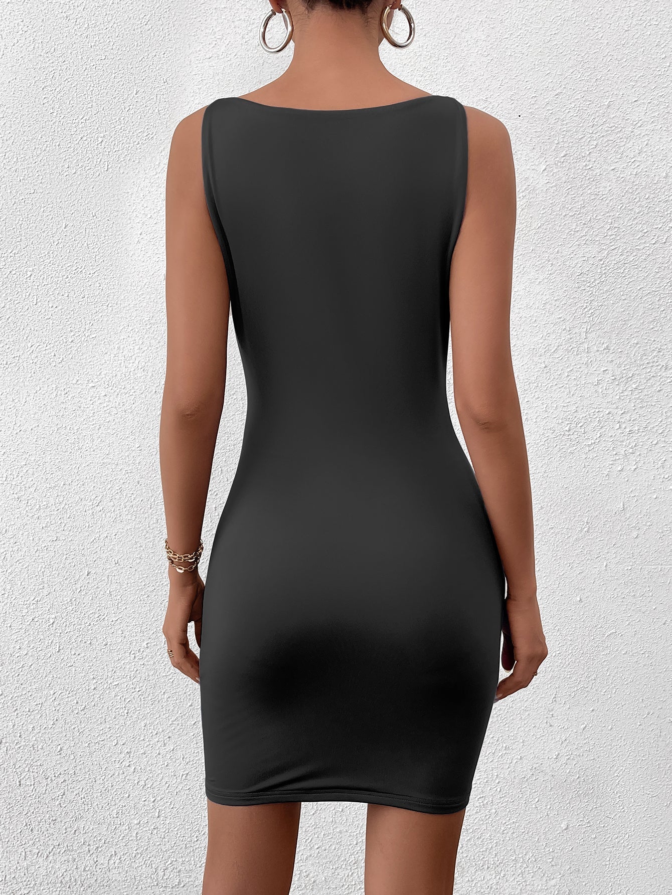 Sexy Solid Color Sleeveless Bodycon Dress