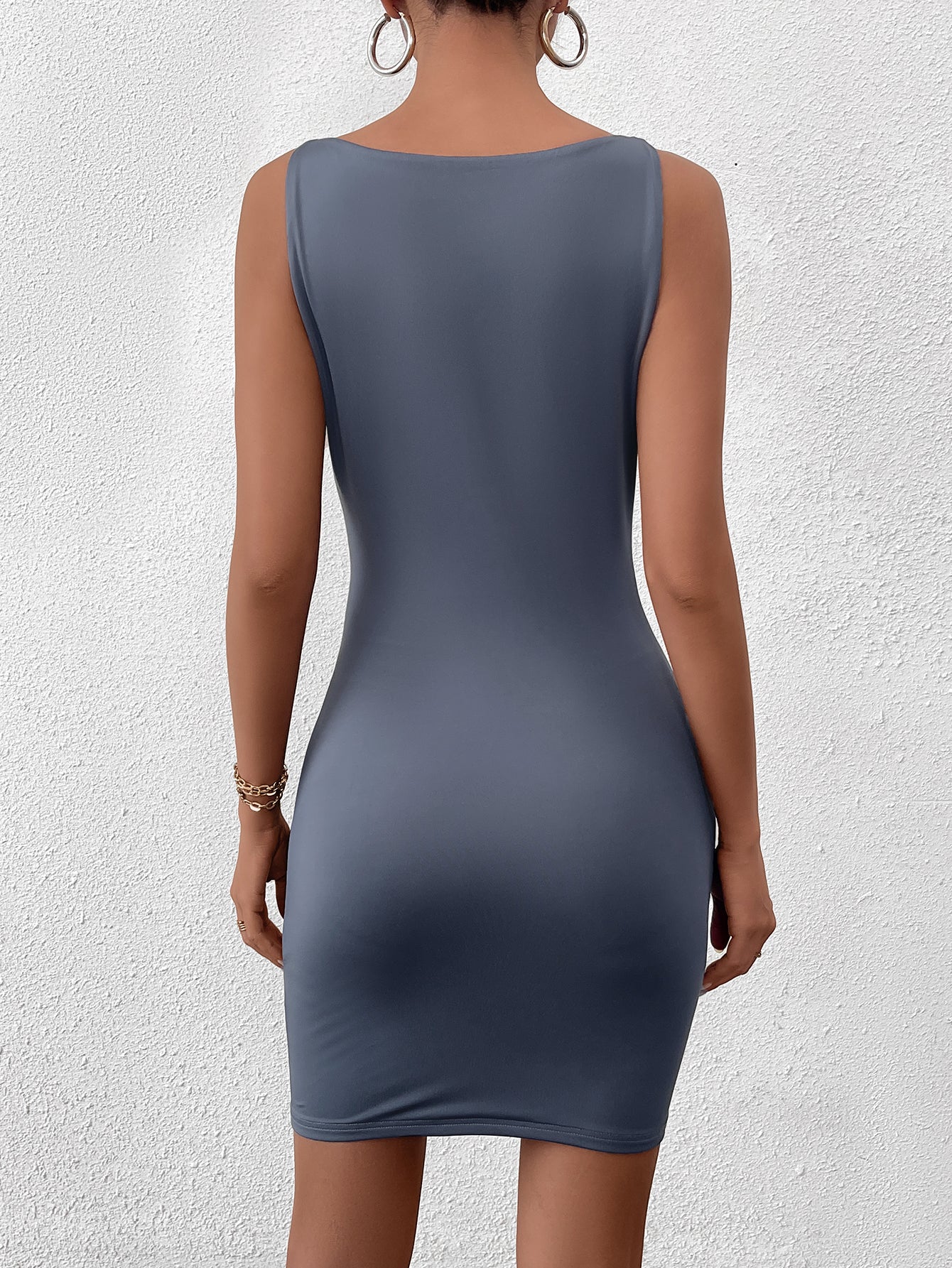 Sexy Solid Color Sleeveless Bodycon Dress