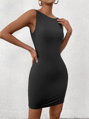 Sexy Solid Color Sleeveless Bodycon Dress