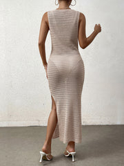 Sexy Solid Sleeveless Beach Bodycon Dress