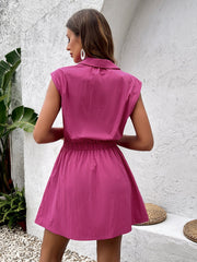 Solid V-Neck Top & Ruched Skirt