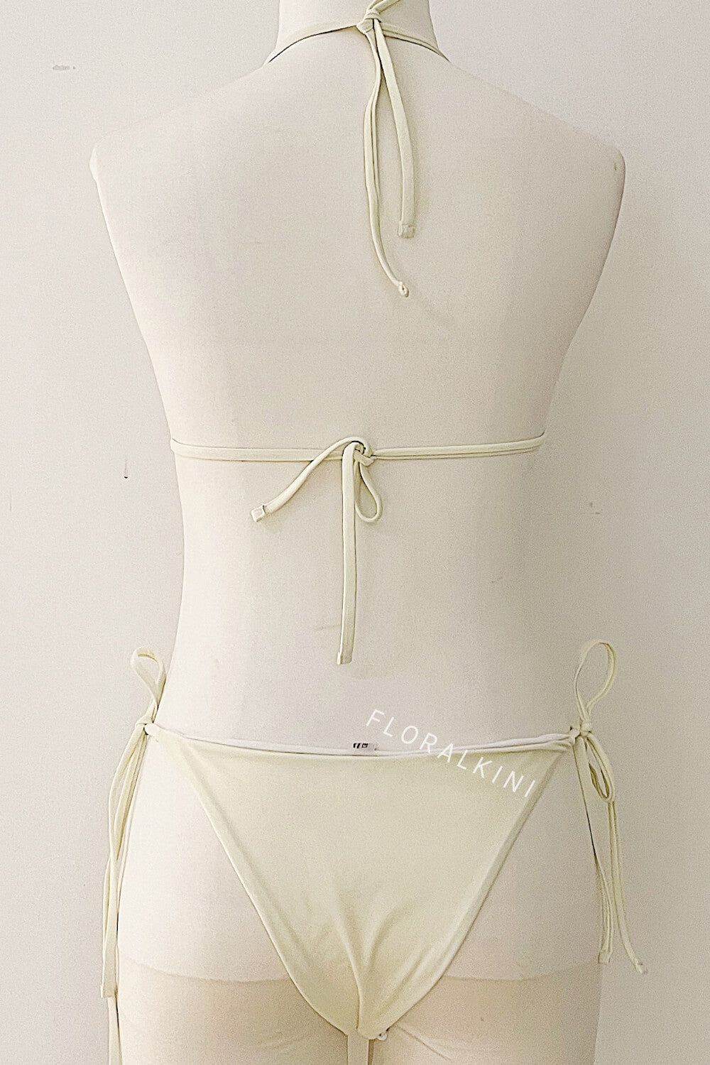 Button Triangle Halter Tie Side Bikini Set
