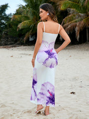 Fashionable Printed Slip Wrap Hip Dress