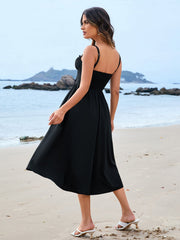 Cinched Waist Slip Midi Dress