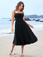 Cinched Waist Slip Midi Dress